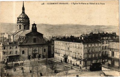 CPA CLERMONT-FERRAND - Die Kirche St-PIERRE und das Hotel de la Poste (244786)