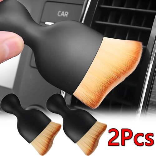 2Pcs Car Interior Detailing Cleaning Brush Air Conditioner Outlet Cleaning Nylon