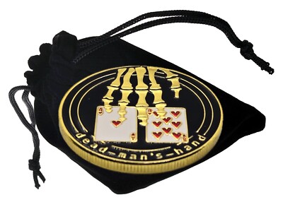 Dead Man's Hand Skeleton Fingers Poker Card Guard Protector w/Case + Pouch