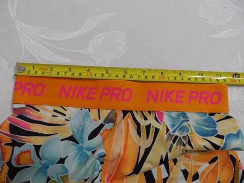 LOT 2 Nike Pro Girls Dri Fit Capri Leggings Tropical Print Size L Spellout - Picture 11 of 12