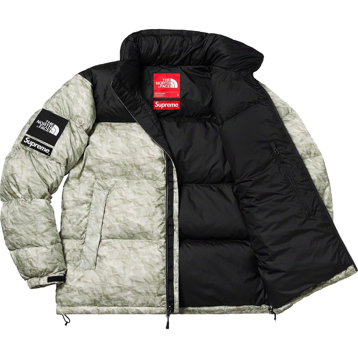 Supreme The North Face Paper Print Nuptse Jacket Size Large DSWT