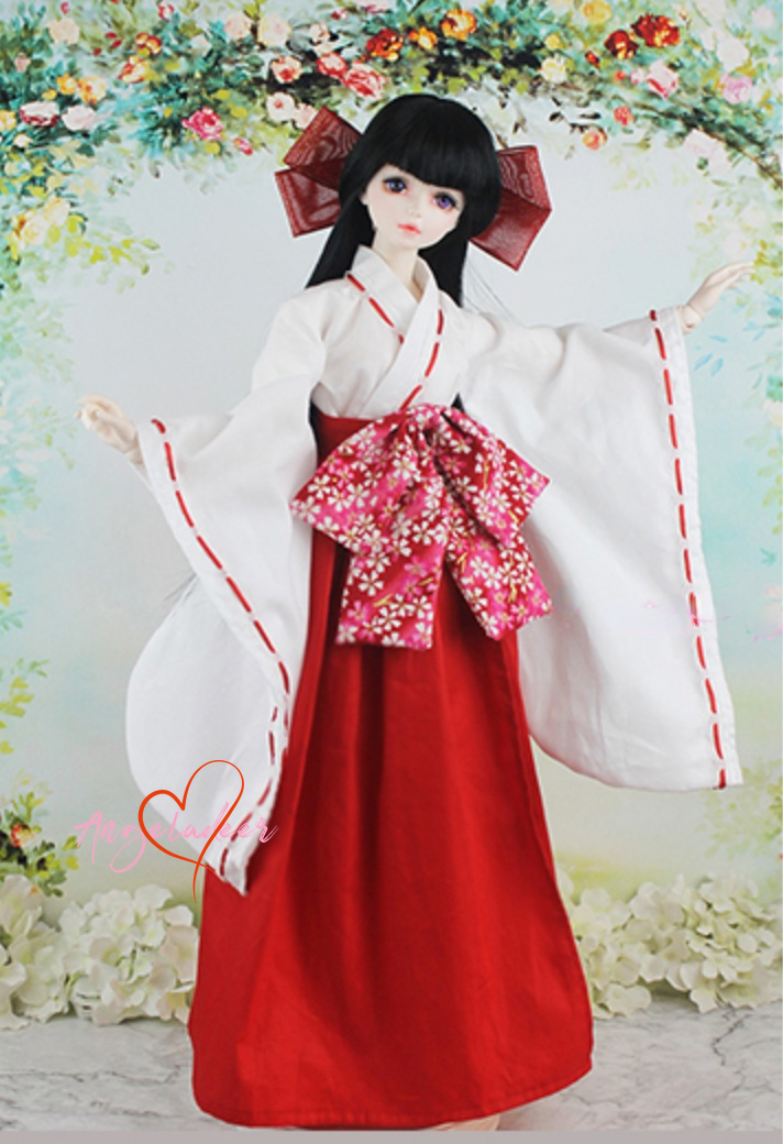 人形 order kimono three pieces of clothing. 1/6 1/4 1/3 BJD Outfit Cosplay Doll Clothes Japanese Kimono Top+