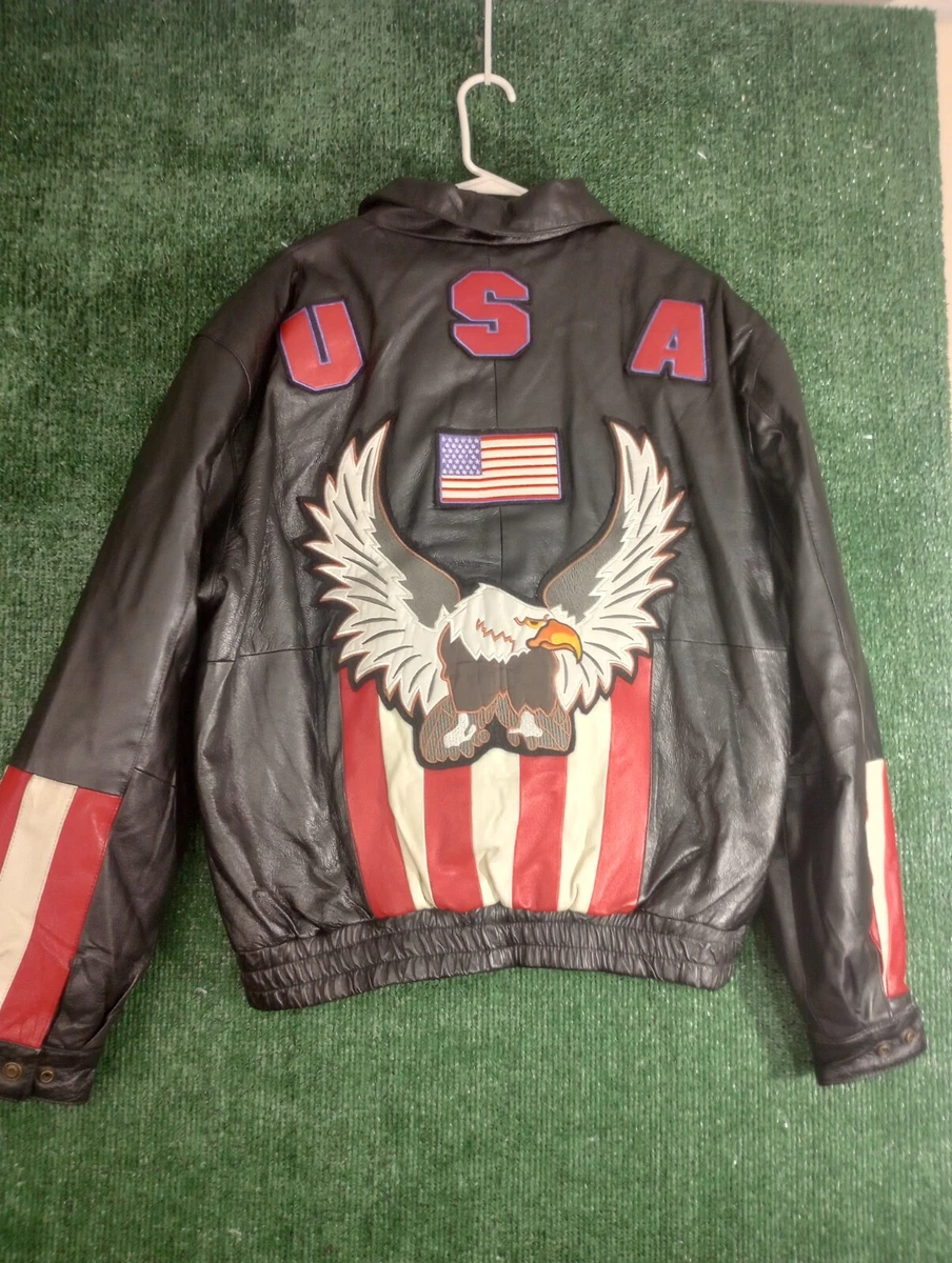 Patriot leather jacket cheap
