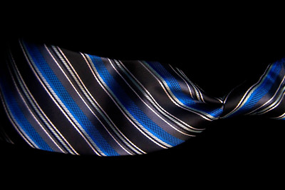 Alexander Julian Colours - Men's Blue Stripe 100% Silk Neck Tie 3.6''W x 60''L