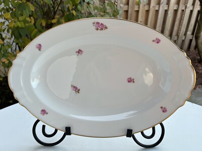 Okura ROSE Oval Serving Platter 15 X 9-3/4  Japan Vintage 1950s EUC