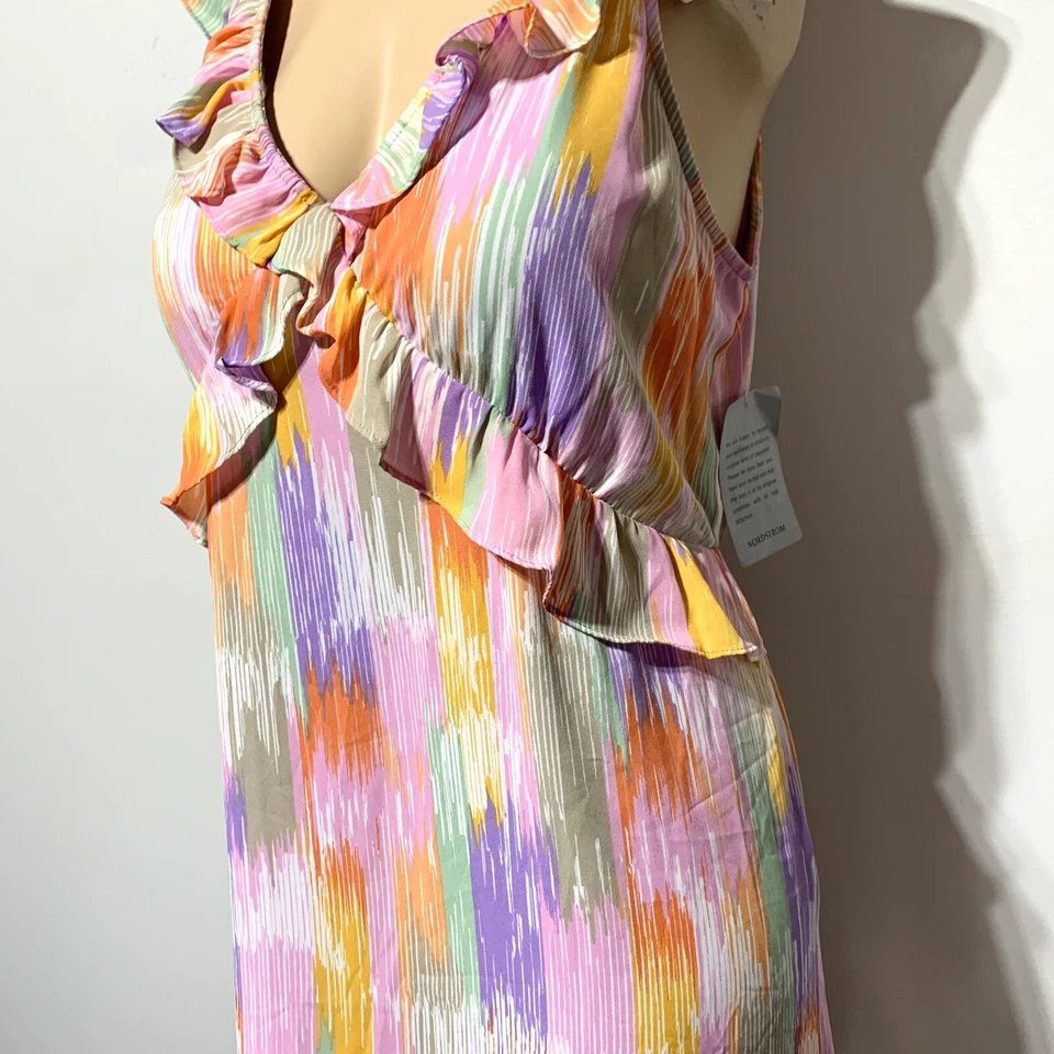 Vestido Collective Concepts Joan para mujer talla XL midi con volantes recortados en la espalda nuevo con etiquetas Foto 3 de 4