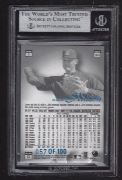 1997 FLAIR SHOWCASE ROW 1 LEGACY COLLECTION #164 DAVE NILSSON #/100 BGS 9 MINT - Image 2 of 2