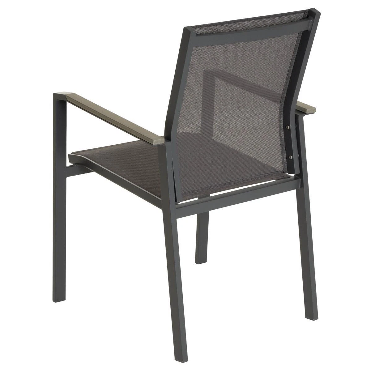 Juego de 4 sillas de jardín silla apilable silla de terraza silla de playa antracita aluminio Teslin