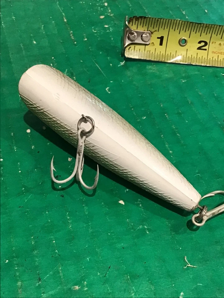 SEÑUELO DE PESCA VINTAGE ANTIGUO 4" REBEL POP-R TOPWATER BASS AZUL CROMO GRANDE Foto 3 de 4