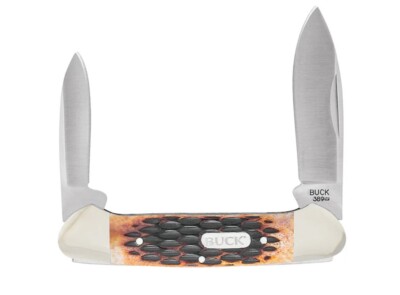 Brand New # 389 CANOE 2 BLADE BONE HANDLE POCKET KNIFE - #10006 NIB
