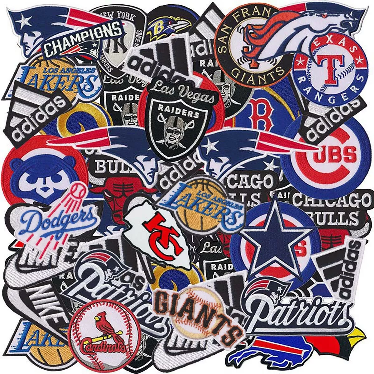 Wholesale Lot Football Baseball Basketball Sport Logo Sew Iron on Patch  Random