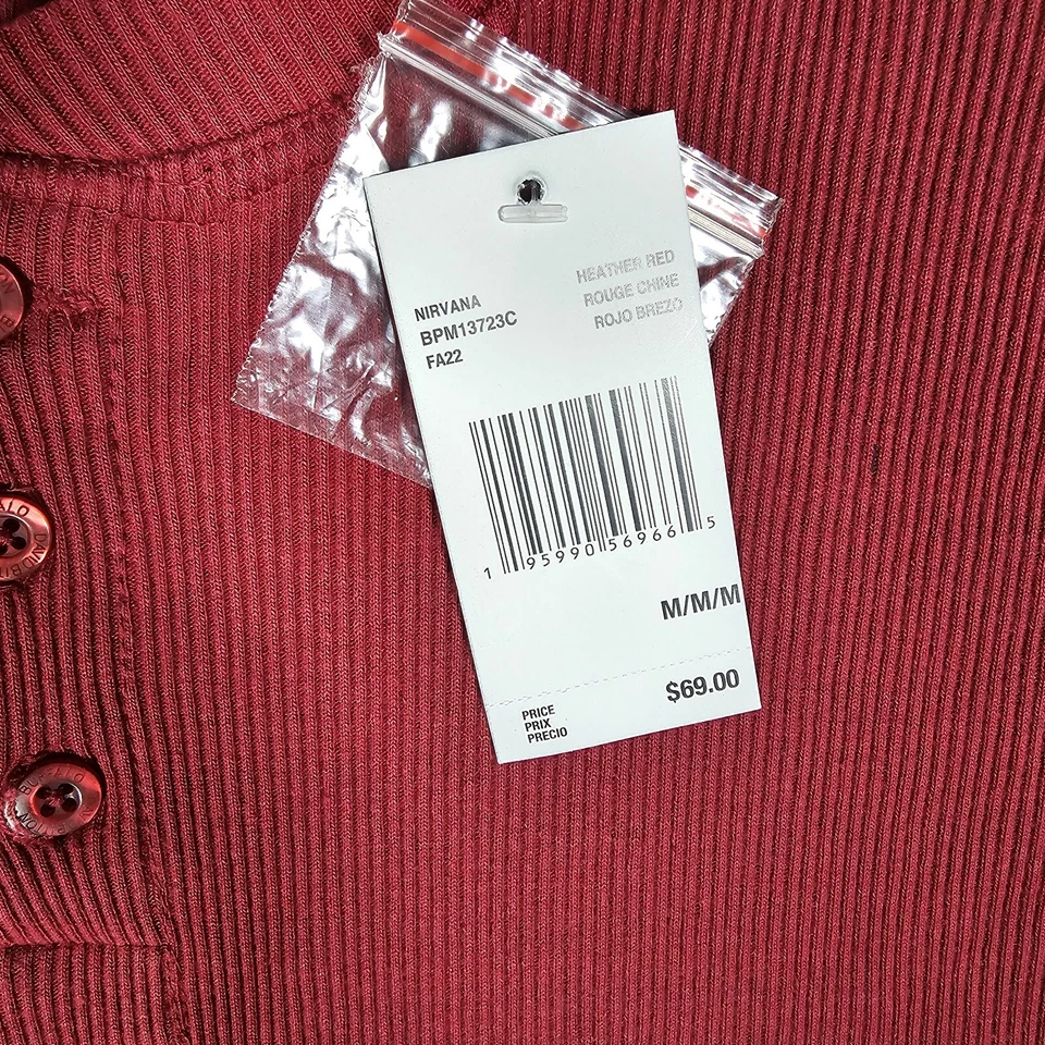 全新 David Bitton, Buffalo,男式 M 码衬衫,Nirvana Heather 红色,长袖 — 第 3/4 张图片