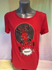 Marvel Dead Pool Deadpool poly cotton print geek T-Shirt Ladies UK - XL