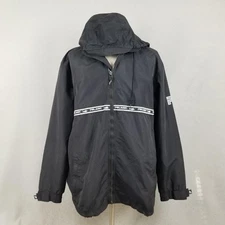 Pelagic Jacket Mens Large Black Hooded Offshore Fishing Windbreaker Coat