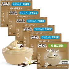 Simply Desserts Vanilla Instant Pudding, Sugar-Free, 6-Pack – Healthy Dessert, K