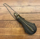 Original Civil War Amflas .K & CAP CO Powder Flask w/Chain 1860s Engraved Design