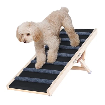 Rampe pour Chien Pliable 100cm Hauteur Réglable 38-56cm pour Accès Voiture - Photo 1/4