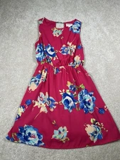 Everly Womens Size M Pink Floral Lines Dress BarbieCore BloomCore Open Back