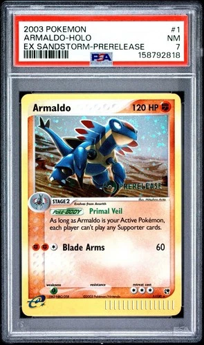 PSA 7 Holo Pre-Release Armaldo Pokemon EX Sandstorm Promo Card 1/100  NEW CERT