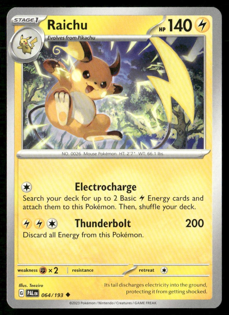 Raichu Paldea Evolved 064/193 Uncommon Pokemon Near Mint