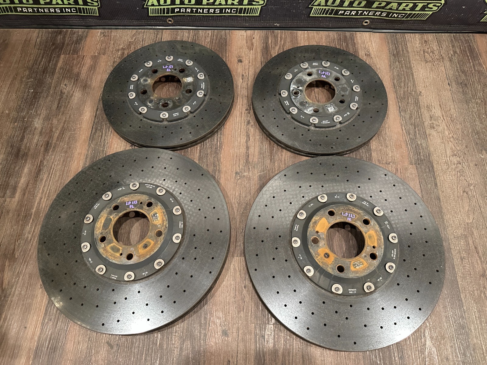 2018-2024 LAMBORGHINI URUS FRONT REAR CARBON CERAMIC BRAKE ROTORS SET OEM