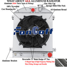 3-row Radiatorshroud Fan For 1932 Ford Model Hi-boy Hot Rod Chevy V8 Engine