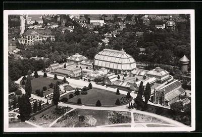 AK Berlin-Dahlem, Blick auf den Botanischen Garten, Fliegeraufnahme 