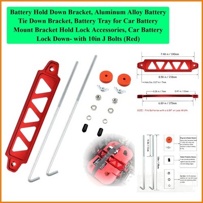 Battery Hold Down Bracket, Aluminum Alloy Battery Tie Down Bracket, Battery T...