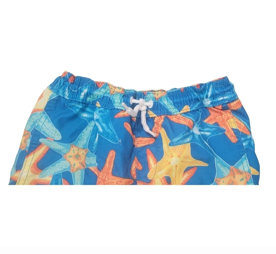 Lands End Boys Starfish Pattern Swim Trunks - Image 2 of 4