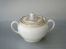 Vintage 1940er Zuckerdose Johann Seltmann Vohenstrauß Porzellan Goldrand +rosen