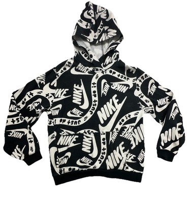 Nike Hoodie Youth XL Sweatshirt Pullover All Over Print Swoosh Logo  Streetwear