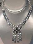 Gorgeous Early Miriam Haskell Silver,Grey & White Faux Pearl & Crystal Necklace