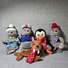 Vintage Coca Cola - Seal, Penguin, Walrus Collectible Plushies Lot Of 5