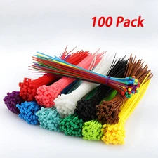 100Pcs Color Zip Cable Ties 4" to 24" Nylon Wire Tie Wraps