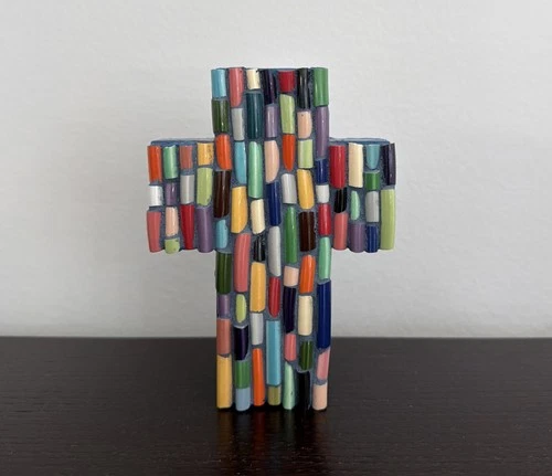 Handmade in USA CROSS Made w/ 20+ COLORS from FIESTAWARE Saucer Rims