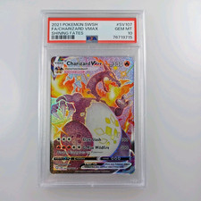 Pokemon 2021 Charizard VMAX SV107 Shiny Full Art Shining Fates GIOCO PERFETTO COME NUOVO PSA 10