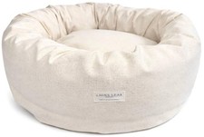 Round Dog Bed   Natural Canvas, Removable Washable Cover, Raw Cotton or La