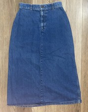VTG 70s Levi  s Plowboy Tag Denim Midi Skirt Size 9 27  Waist