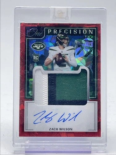 ZACH WILSON 2021 PANINI ONE PRECISION RPA ROOKIE PATCH RED RC AUTO /15 Q5159