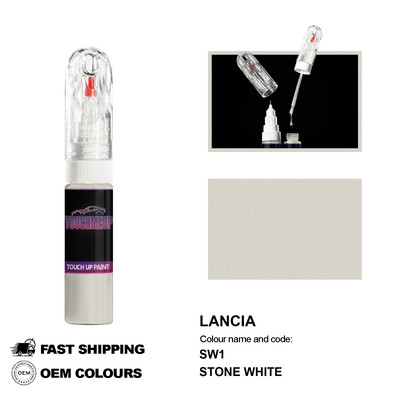 Ausbesserungs-Lackstift für LANCIA STONE WHITE SW1 Brush Fix Kit Kratzer Chip...