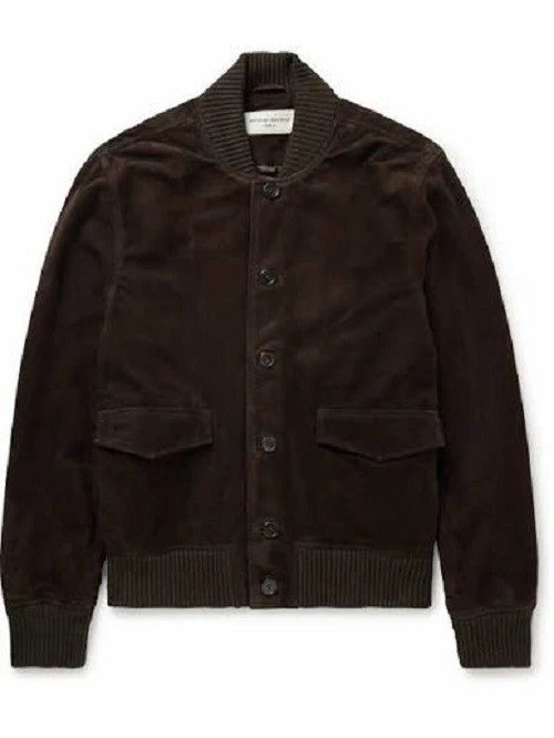 Officine Generale Ultra-Soft Italian Suede Chocolate Jacket -Size L -New image 1