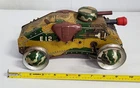 R-743 VINTAGE 1950'S MARX TIN LITHO WIND-UP E-12 CAMOFLAGE ARMY TANK! WORKS!
