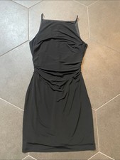 David Meister Little Black Dress Sleeveless Ruched Square Neckline 10