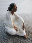 VTG. Nova 5 Native American Woman MINI FIGURE Sitting Hand Painted Signed