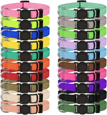 20 PCS Nylon Breakaway ID Puppy Collars for Small Puppies Size S 