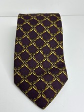Vintage Brooks Brothers Makers All Silk Tie Purple Gold Links Chains Made in USA