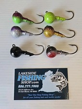 6 WILDE 1.5 OZ ROUND BALL JIG HEADS KILLER ST. CLAIR RIVER COLORS