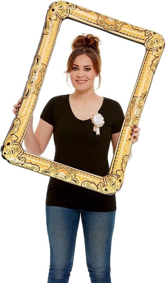 Inflatable Photo Frame Gold 70cm Party Prop Fancy Dress Selfie