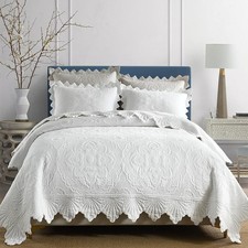 Cotton Quilt Bedding Set Reversible Lightweight Coverlet for All Seasons, 3 P...