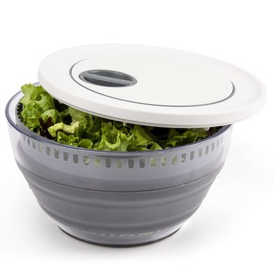 International Prepworks 4 Quart Space Saving Folding Collapsible Salad Spinne...
